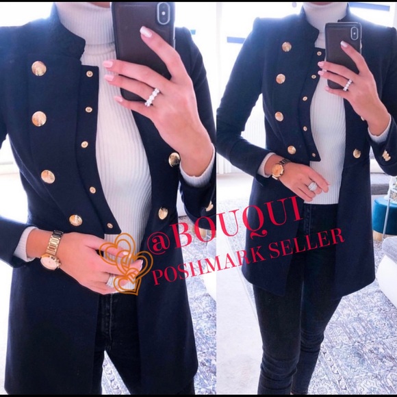 BLOGGERS FAV ZARA GOLD BUTTONED MILITARY BLAZER - Picture 7 of 7